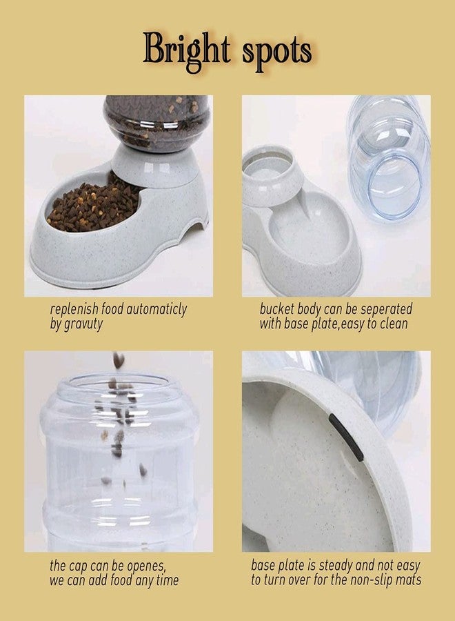 TGOPIT مجموعة موزع طعام القطط الأوتوماتيكي من تيغوبيت، وعاء طعام للتعبئة التلقائية بالجاذبية، حاوية تخزين، نافورة، موزع طعام الكلاب، موزع طعام الحيوانات الأليفة ذاتي التوزيع بالجاذبية [3.5 لتر] - Image 2